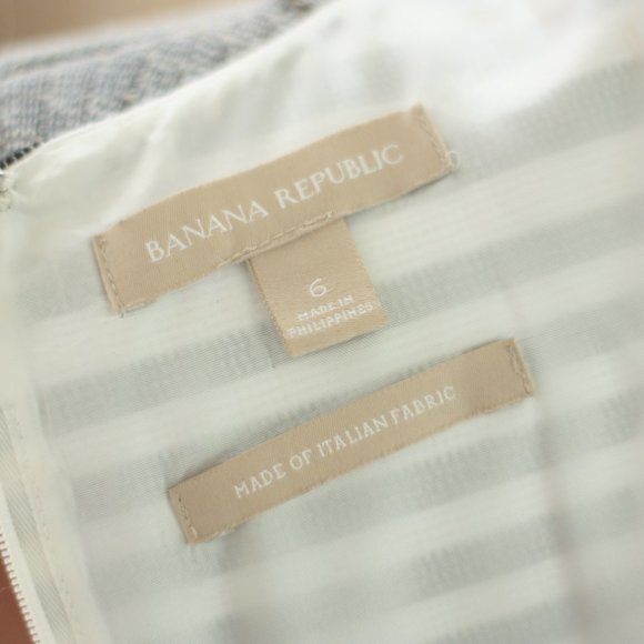 BANANA REPUBLIC Navy Blue and White Striped Dress - Picture 4 of 5